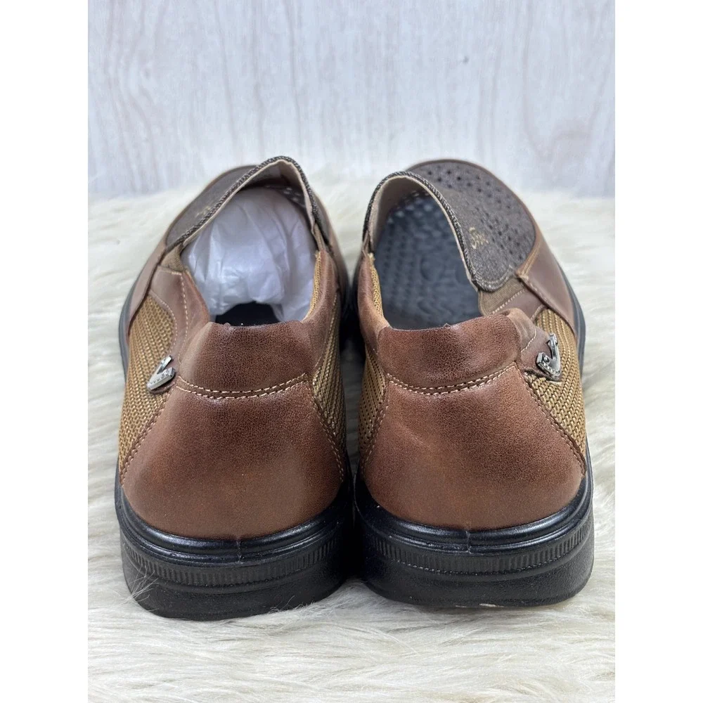 Sport Mesh Loafers Brown Slip On Walking Shoes Mens 15 NIB Comfort Casual